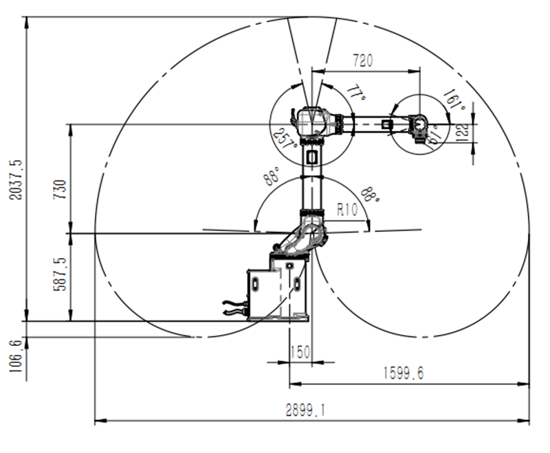 工業(yè)機(jī)器人運(yùn)動(dòng)范圍圖
